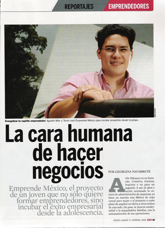 Portada de reportaje sobre Agustín Mier y Terán