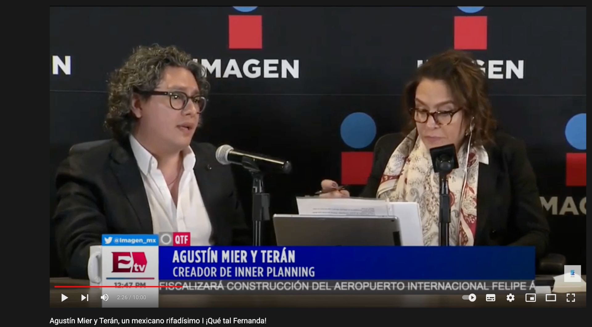 Agustín Mier y Terán en televisión nacional